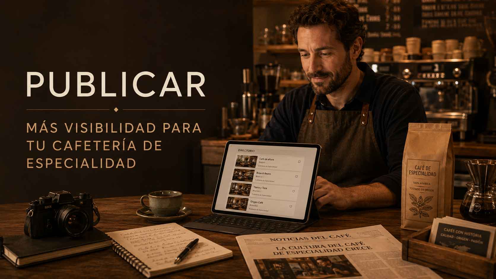 Publicar una cafetería de especialidad dentro del directorio Cafés de Especialidad